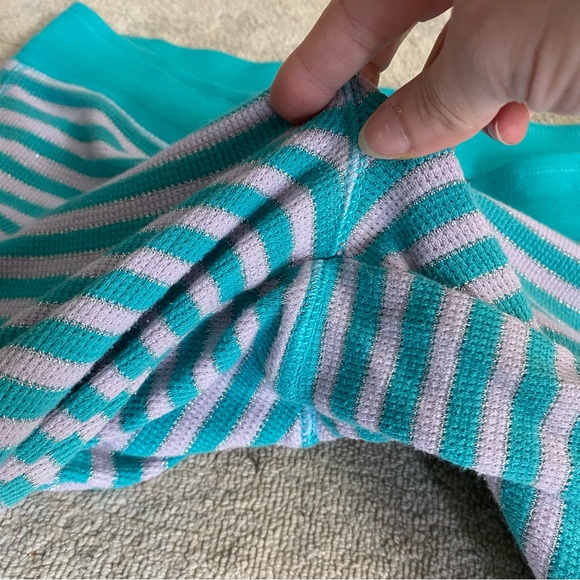 Victoria’s Secret Thermal Pajama Set Pants Henley Top Striped Metallic Small - Picture 10 of 15